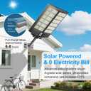 2-Pack Solar Street Light - 9000W Solar Street Lights Outdoor 300000LM, 7000K Commercial Parking Lot Light, Flood Outdoor Lights IP67 Waterproof with Motion Sensor