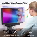 GUMIKE Anti Blue Light Screen Protector for 23 23.6 23.8 24 inch Universal Desktop Monitor Computer Blue Light Blocking Filter Panel for Eyes - Widescreen Monitor Frame Hanging Type (16:9/16:10)