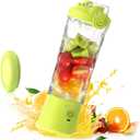 Portable Blender for Shakes and Smoothies With 20 Oz Travel Cup and Lid, Mini Personal Size With 6 Blades, USB Rechargeable for Gym, Kitchen and Outdoors 