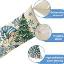 Winter Blue Gnome Lumbar Decorative Throw Pillow Cover 12 x 20, Pine Tree Snowflake Rectangle Cushion Case Decor, Christmas Holiday Seasonal Home Decoration for Sofa Couch