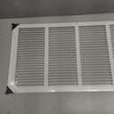HVAC Premium 24'' x 12'' [Duct Opening] Flat Stamped Steel Return Air Grille - Sidewall and Ceiling - HVAC Vent Duct Cover - White [Outer Dimensions: 25.75''w X 13.75''h]