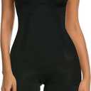 SHAPERX Shapewear for Women Tummy Control Open Bust Thigh Slimmer Body Shaper, Large, Black