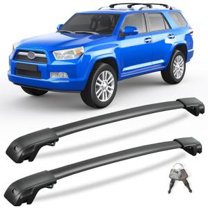 KINGGERI 300lbs Roof Rack Cross Bars Compatible with Toyota 4runner 2010-2024 with Raised Side Rails, Lockable Heavy Duty Aluminum Roof Rails Crossbars Luggage Accessories