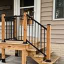 3Ft W x 36in H Stair Deck Railing Kit, Textured Black AAMA2604 Powder Coat, IBC Certified Guard Rail for Deck Porch Balcony Patio Outdoor