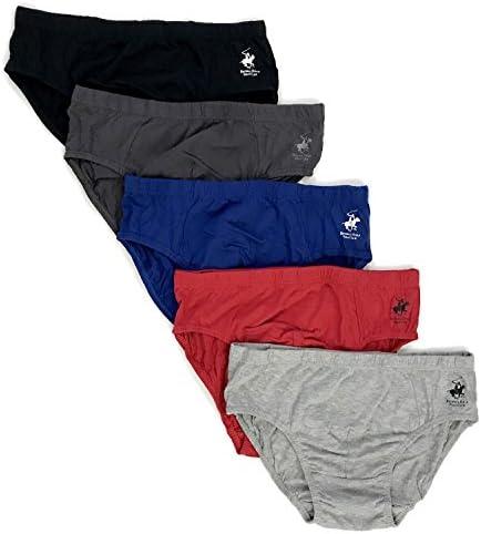 Beverly Hills Polo Club Men's 5 Pack Low Rise Brief Size Medium