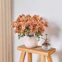 7pcs Artificial Fall Flowers for Indoor & Outdoor Decor, Burnt Orange Fake Mums Bouquets, Faux Mums Lilac Flowers for Thanksgiving/Halloween, Autumn Planter Arrangements (Durable UV Resistant)