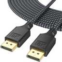 DisplayPort Cable 1.4 15FT, DP Display Port Cord (8K@60Hz, 4K@144Hz, 2K@240Hz, 32.4Gbps) Braided Male to Male Compatible for Gaming Computer Laptop PC to Monitor