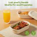 [100% Eco-Friendly] Disposable Food Containers with Lids Sugarcane Pulp Take Out Boxes, Biodegradable, Compostable, Microwave Safe Lunch Containers Pack of 50 (24 OZ)
