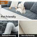 Dog Couch Cover, Couch Cover for Dogs Washable, Funny Fuzzy Plush Sofa Covers, Non Slip Dog Covers for Couches and Sofas, Sofa Pad Furniture Protector for L Shaped(Dark Grey, 27.5"x 59")