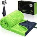 2 Pack Car Drying Towel 48" x 24" & 16" x 16", 1400 GSM Microfiber Towels for Cars Detailing Streak Free, Extra Large Ultra Absorbent Twisted-Loop Microfiber Towels