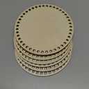 Round Crochet Basket Base 8pack: 6'' Wooden Basket Bottoms for Crochet Base - DIY Basket Weaving Supplies Craft Making for Babyshower Wedding Birthday