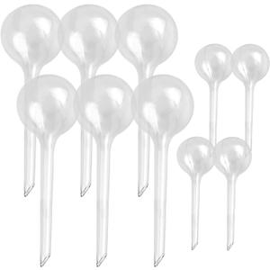 Kingbow 10pcs Plant Self Watering Globes, Clear Plastic Self Watering Bulbs Flower Automatic Watering Stakes Devices, Garden Self Watering Device for Outdoor Indoor Plant