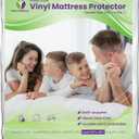 Mars Wellness Waterproof Vinyl Mattress Protector and Cover - Contoured Fitted White Mattress Cover Sheet - 1 Pack - Queen