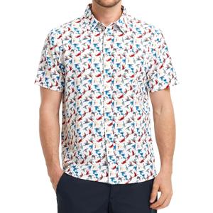 M MAELREG Mens Hawaiian Shirts Short Sleeve Button Down Tropical Beach Floral Solid Print Summer Vacation Mens Casual Shirts (XL)