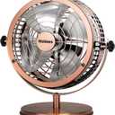 HOLMES 6" Heritage Table Fan, 2 Speeds, 4 Blades, Adjustable 145 Head Tilt, Metal Construction, Ideal for Home, Bedrooms, Dorm Rooms or Office, Brushed Copper