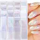 SmallCat 20 Sheets Nail Transfer Foil, Lace Nail Foil, Lace Nails Stickers, Flower Nails Foils Transfer Nail Art for DIY Acrylic Nails Manicure Wraps Decoration Women (Silver)