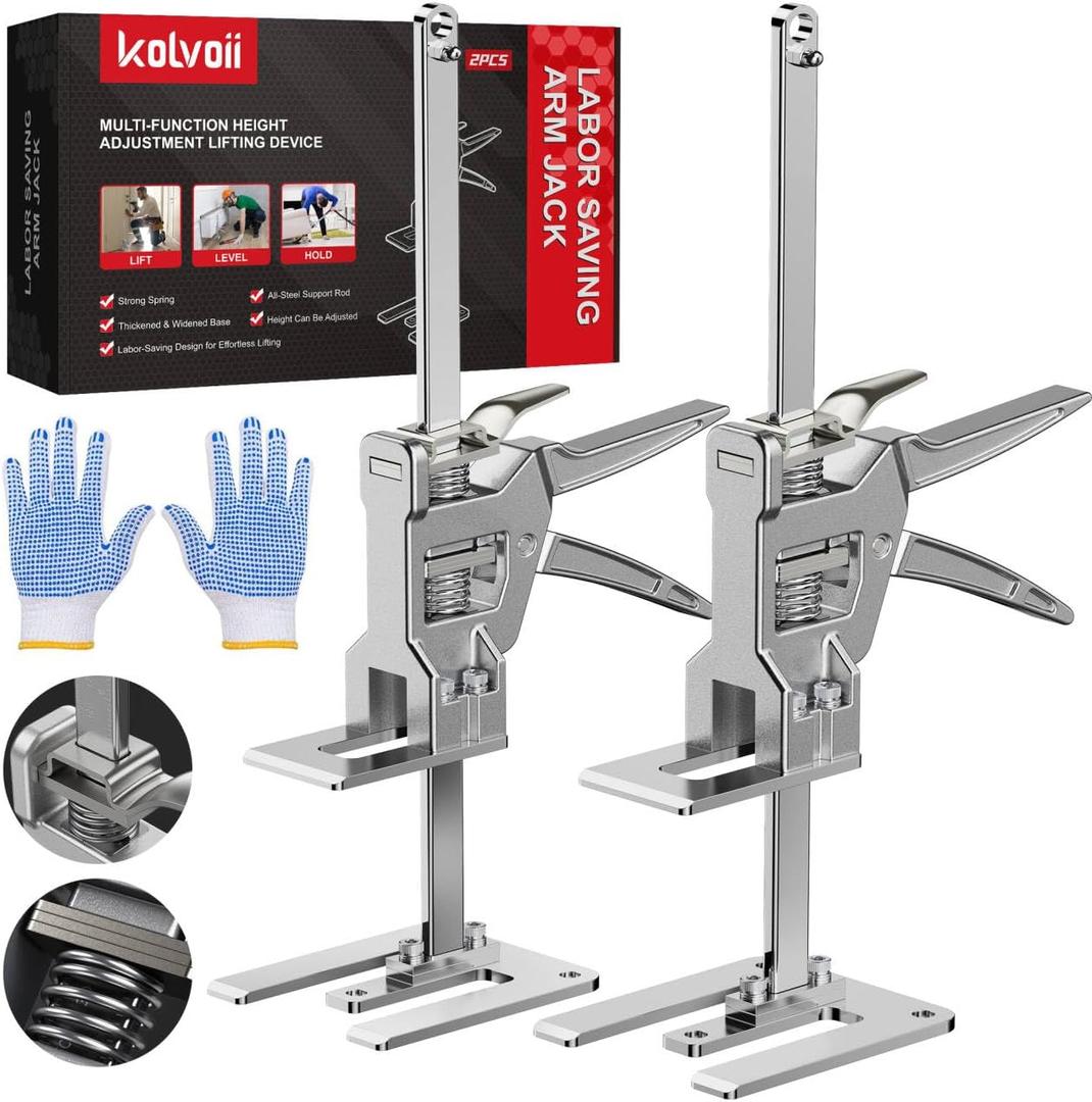 Kolvoii Labor Saving Arm Jack, 2 Pack Stainless Steel Construction Jack, Versatile and Easy to Use Hand Lifting Tools Improved Quality Lifting Device (Extra Large)