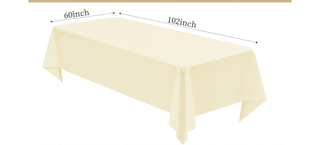 1 Pack Beige Tablecloth 60 x 102 Inch Beige Table Cloth for 6 Foot Rectangle Tables Cream Tablecloth Washable Polyester Fabric Cream Table Cloth Rectangle for Wedding Party Banquet Dining Table