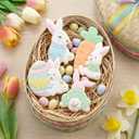 4pcs Large Easter Bunny Cookie Cutters, Easy-Press 3D Rabbit Molds, Raised Cookie Stamps for Holiday Baking, DIY Crafts & Decorating Fun (Bunny)