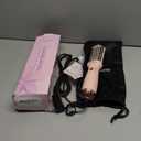 Automatic Dual Voltage Travel Hair Dryer Brush Compact Mini Hot Air Brush with European Plug One Step Blow Dryer and Styler for Women, Oval Barrel 3 Heat & 2 Speed Settings