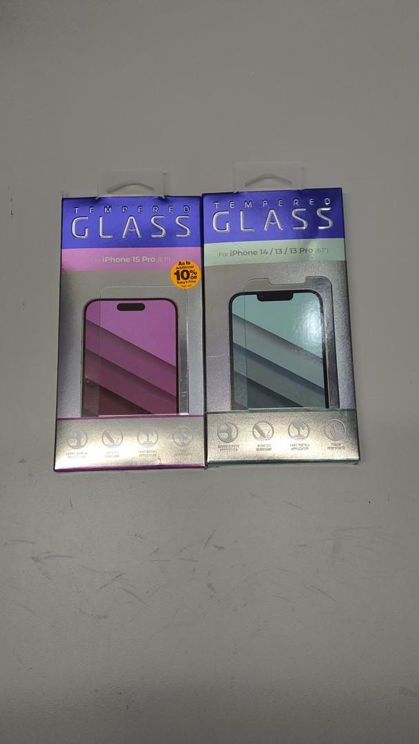 Tempered Glass 2 Pack for iPhone 15 Pro and for iPhone 14/13/13 Pro
