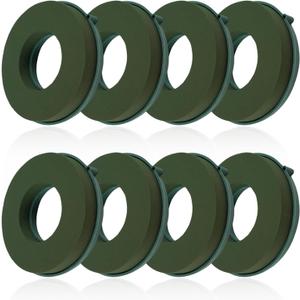 ZOFORTY 8PCS Floral Foam Rings 6 Inch Round Floral Wet Foam Ring Flower Arrangement Kit for Florist Wedding Foam Decoration, Green