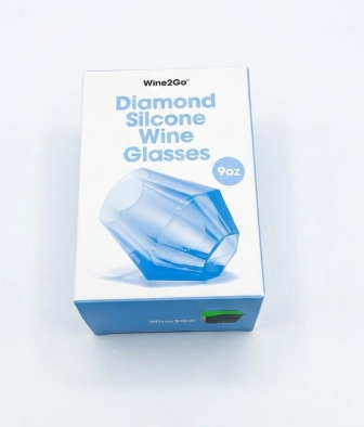 Wine2Go Diamond Silicone Wine Glasses 9oz
