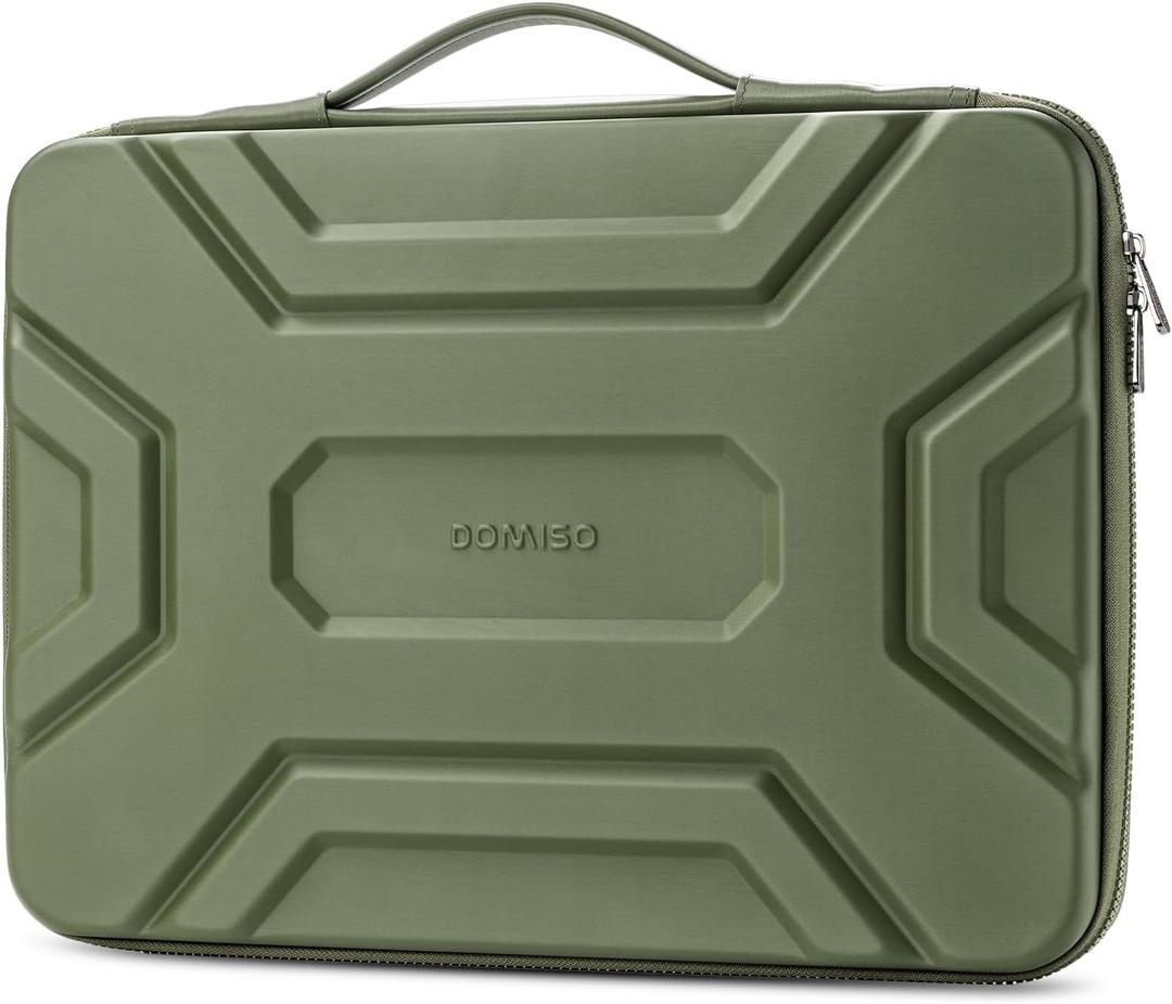 DOMISO 14 inch Laptop Sleeve with Handle, Shockproof & Waterproof EVA Protective Laptop case, Hard Laptop Sleeve for 14" HP Dell Asus Lenovo Laptop, Green