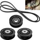(2) 587973001 (1) 587969201 Pulleys - 580364609 Belt & Pulleys Kit Compatible With Husqvarna A-WD Belt Repair kit, for Husqvarna L 321AHX, L 321AH, Pulleys replaces 580364603 (Pulleys Belt Kit)