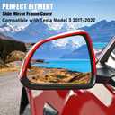 Jaronx Compatible with Tesla Model 3 Side Mirror Cover Housing 2017 2018 2019 2020 2021 2022 2023 2024 2025, Left Driver Door Wing Rearview Mirror Frame Cover Replacement for Tesla Model 3 Accessories