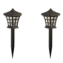 Crosslight Solar Powered Pathway Lights (2 Pack) - Pagoda Outdoor LED Lights, Waterproof for Garden, Yard, Patio, Lawn, Walkway - Decorative Ground Stake Lighting | Warm White 