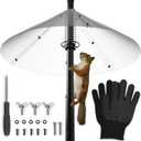 Premium Squirrel Baffle for Bird Feeder Pole Chew Proof Squirrels Guard with Spring for Better Defense 19 Inch Outside Mount for Bird Feeders Raccoon Rodent Stopper Garden Accessories Backyard