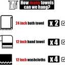 JQK Double Towel Bar 27 Inch, Matte Black Useable Length 24 Inch 304 Stainless Steel Thicken 0.8mm Bath Towel Rack for Bathroom, Towel Holder Wall Mount, TB100L24-PB