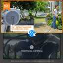 Giraffe Tools Retractable Garden Hose Reel, 5/8 in x 90 ft Heavy Duty Hose Reel With 9 Pattern Nozzle, Any Length Lock, Wall Mount Water Hose Reel, 180Swivel, Light Grey