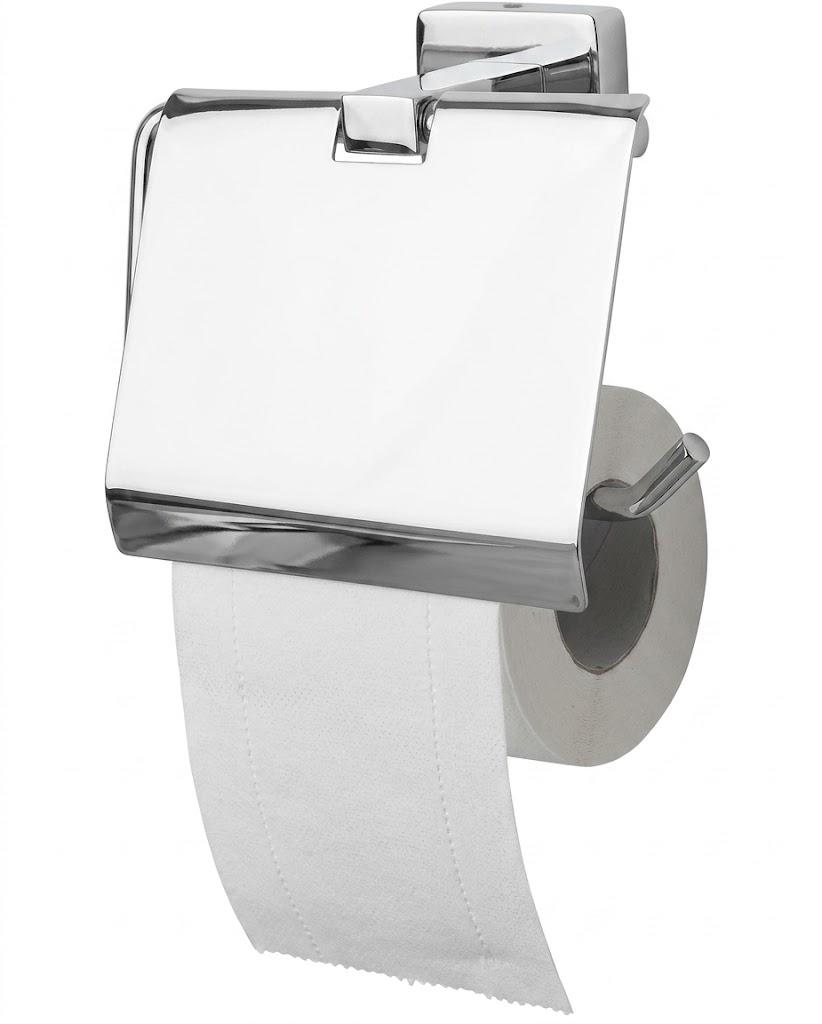 Toilet Paper Holder with Cover Tissue Roll Storage Rack Storage Dust-Proof for Kitchen & Bathroom-Stainless Steel