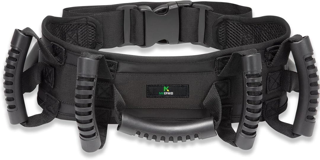 Gait Belt Transfer Belt with Handles, Medical Safety Gait Belts for Seniors, Quick Release Buckle Gate Belts Lift Belt for Elderly, Bariatric, Handicap, Physical Therapy, 7-Handles