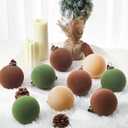 30Pcs Velvet Christmas Balls Bulk Flocked Christmas Tree Ball Ornament Plastic Balls Xmas Decorative Hanging Ornaments Xmas Tree Decoration(2.36 Inch,Green, Brown, Beige)