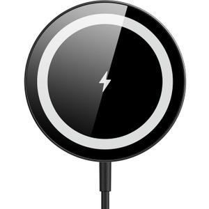 for Mag-Safe Charger, Magnetic Wireless Charger Made for iPhone 17/17 Pro/17 Pro Max/Air/16/15/14/13/12 Series, Mag Safe Charging Pad for AirPods Pro 3 2 (Black)