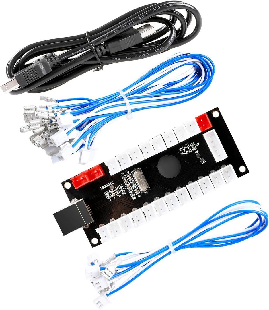 Reyann Zero Delay Arcade USB Encoder Pc to Joystick for Mame Jamma & Other Pc Fighting Games for American Style Arcade Joystick & HAPP Style Arcade Buttons