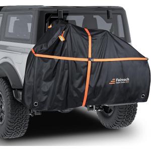 800D Heavy Duty Bike Cover for Transport 2 Bikes, Outdoor Bike Covers for 2 Bikes on Rear Bike Rack, Waterproof Windproof Electric Bicycle Cover with Straps & Storage Bag