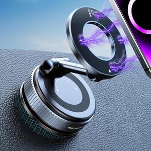 Upgraded 360 Nano Gel Vacuum Magnetic Phone Holder, Car Phone Holder for Magsafe[108+LBS Strongest Suction & 3000gf Strongest Magnetic], Suction Cup Phone Mount for Car/for iPhone 17 Pro Max