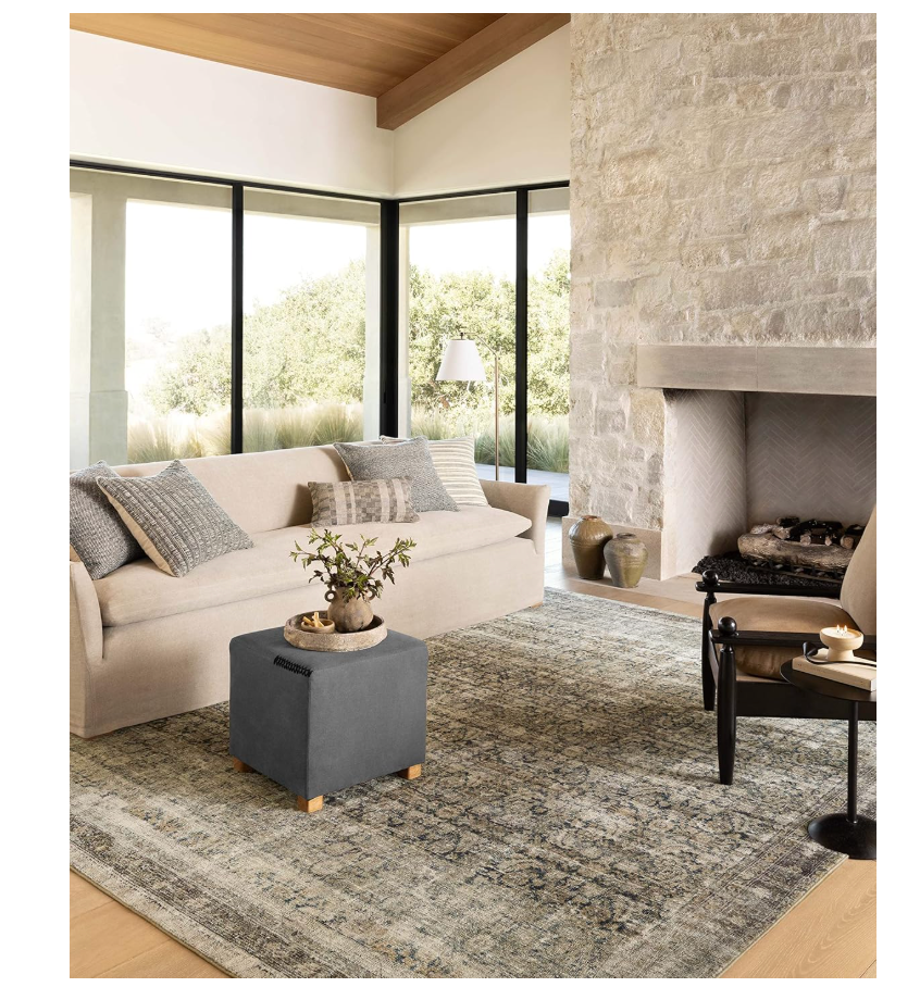 Loloi Amber Lewis Morgan Collection MOG-01 Sunset/Ink 8'-3" x 11'-3" 38" Thick Area Rug feat. CloudPile, Neutral, Room Décor, Vintage Inspired, Livingroom, Bedroom, Dining Area