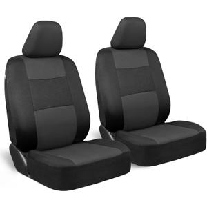 BDK PolyPro 2-Pack Front Car Seat Covers Set in Charcoal/Black - Front Seat Covers for Cars Trucks Vans SUVs Sedans, Easy to Install Front Car Seat Cover Protection, Universal Fit Car Accessories