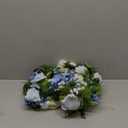 12 Inch Cascade Wedding Bouquets for Bride, Dusty Blue & White Cascading Bridal Bouquet for Wedding Silk Artificial Flowers