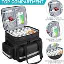 Large Pill Bottle Organizer, Double Layers Medicine Storage Bag with Lockable Zippers and Shoulder Strap,Medication Travel Bag for Prescription Bottles, Vitamins & Medical Supplies, Black (Bag Only)