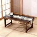 Japanese Folding Floor Table Foldable Coffee Tables Wood Low Tables Versatile for Sitting Dining Table Tea Tatami Desk No Assembly Unique (39.4 * 19.7 * 11.8 inch)