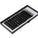 Soft Auto Fan Eyelashes, 12 Rows Black Volume False Lashes for Eyelash Extension with Nanometer PBT Material, Easy to Access and Match, Suitable for Beauty Salon