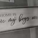 LuZhiQiang kids Playroom Wall Decor Home Is Where My Boys Are 40"15" Modern Nursery Mom and Her Sign for Plaque Boys Room Playroom Large Wood Framed Wall Hanging Art (Black)