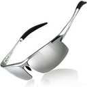 DUCO Mens Sports Polarized Sunglasses UV Protection Sunglasses for Men 8177s (Silver Frame Revo Mirror Lens)