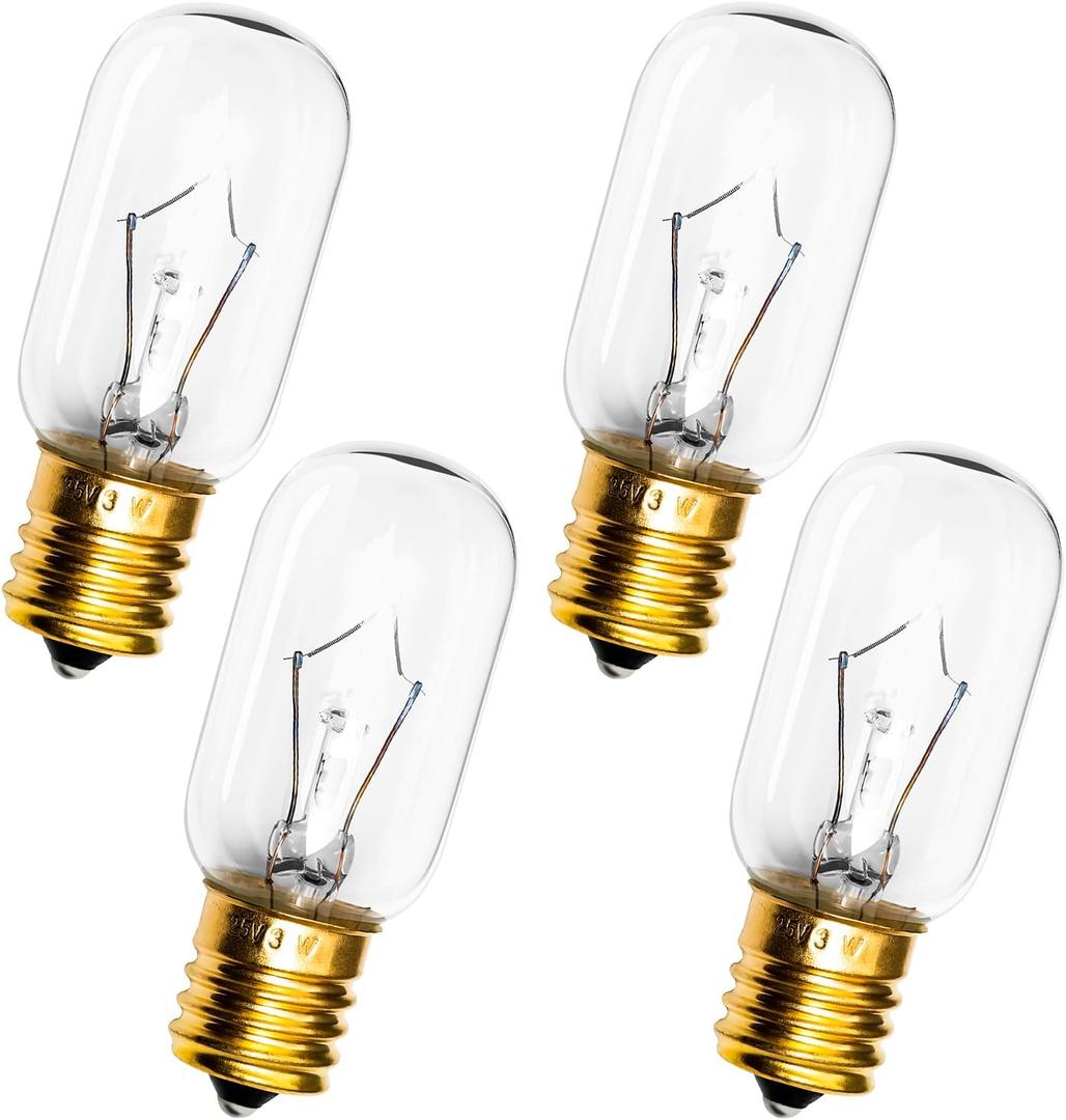 Belleone Light Bulb Fits for LG Microwave Oven - Compatible with LG Frigidaire Ken-more Whirlpool GE Over the Range Microwave, Dimmable 125V 30W E17 Base, Kitchen Night Light, Replace 6912W1Z004B, 4 pcs
